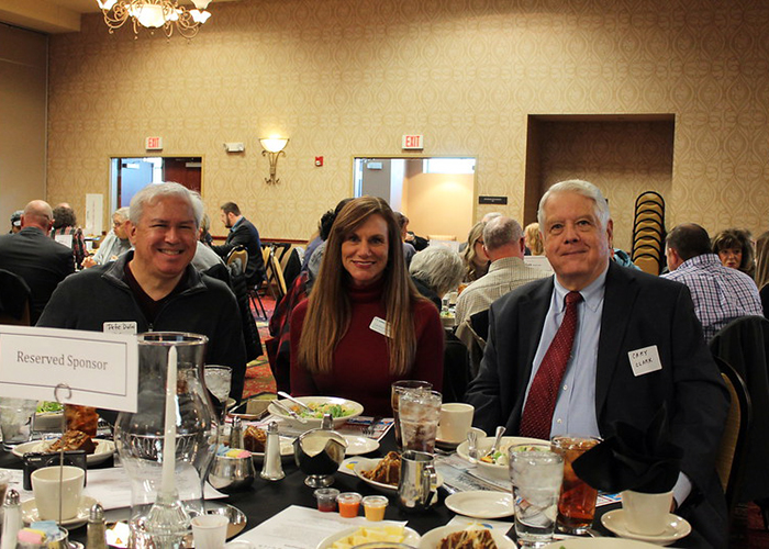 Independence Chamber of Commerce luncheon with UMKC TalentLink's Pete Dulin and Candice Haines with Cary Clark.